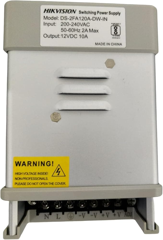 HIKVISION 8 Channel 12V 10A Switch Power Supply DS-2FA120A-DW-IN + DC Connectors